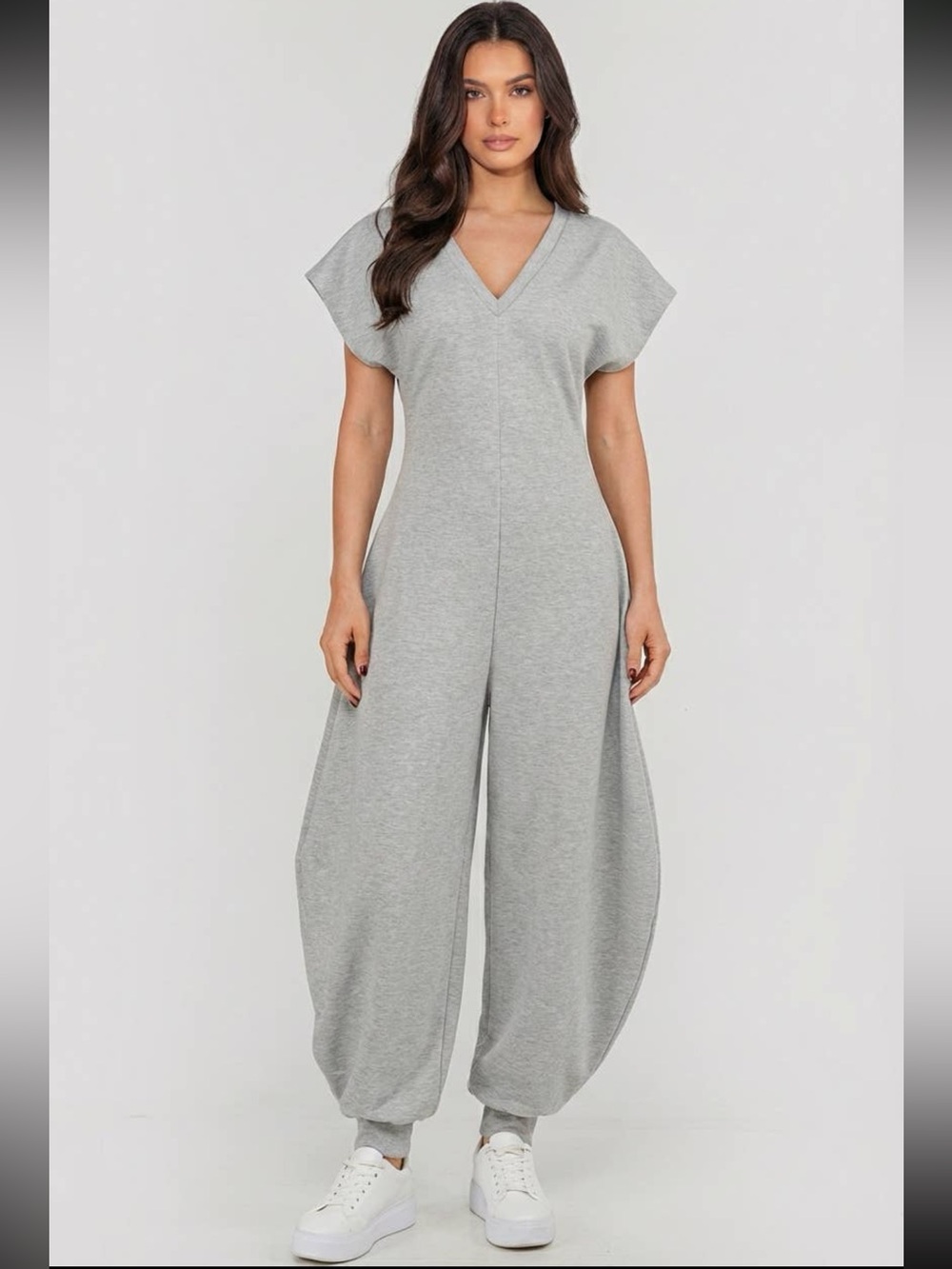 Cherry Mellow V-Neck Scuba Jumpsuit